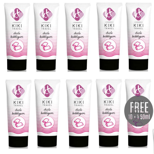 KIKÍ TRAVEL - LUBRICANTE SABOR A CHICLE 50ML 10 + 1 GRATIS