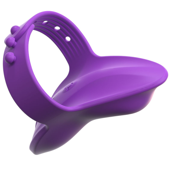 Dispositivo íntimo de silicona morado ajustable